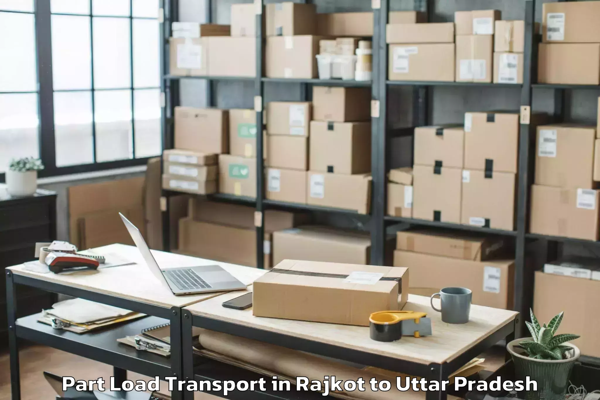 Expert Rajkot to Wave Mall Lucknow Part Load Transport